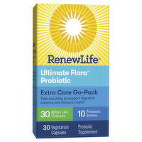 Renew Life Probiotic, Extra Care, Vegetable Capsules, Go Pack - 30 Each