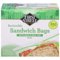 First Street Sandwich Bags, Reclosable - 300 Each