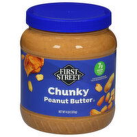 First Street Peanut Butter, Chunky - 4 Pound