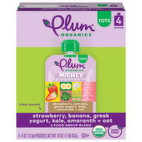 Plum Organics Mighty 4 Strawberry, Banana, Greek Yogurt, Kale, Amaranth + Oat 4oz Pouch-4-Pack - 4 Each