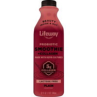 Lifeway Probiotic Smoothie + Collagen, Lactose Free, Plain, Unsweetened - 32 Fluid ounce