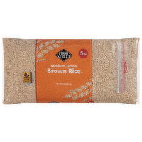 First Street Brown Rice, Medium Grain - 5 Pound