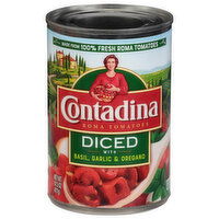 Contadina Diced Roma Tomatoes with Basil, Garlic & Oregano - 14.5 Ounce