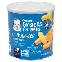 Gerber Baked Grain Snack, Mild Cheddar, Lil' Crunchies, Crawler (8+ Months) - 1.48 Ounce