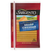 Sargento Sliced Cheese, Natural, Sharp Cheddar - 11 Each