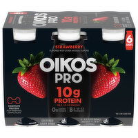 Oikos Pro Dairy Drink, Cultured, Strawberry - 6 Each