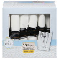 Tableluxe Napkin Cutlery Rolls, Luxe, 30 Each