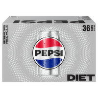 Pepsi Cola, Diet, 36 Cans - 36 Each