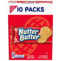 Nutter Butter Sandwich Cookies, Peanut Butter, 10 Each