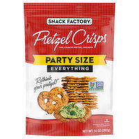 Snack Factory Pretzel Crisps, Everything, Party Size, 14 Ounce