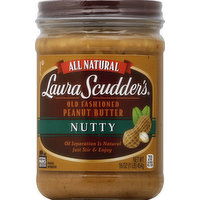 Laura Scudders Old Fashioned Peanut Butter, Nutty, 16 Ounce