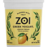 Zoi Yogurt, Greek, Lemon Cream, Blended