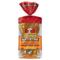 Canyon Bakehouse Canyon Bakehouse Honey Whole Grain English Muffins, Gluten Free English Muffins, Fresh, 4 Count - 4 Each