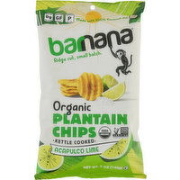 Barnana Plantain Chips, Organic, Acapulco Lime, Kettle Cooked - 5 Ounce