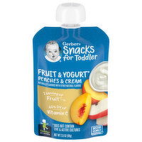 Gerber Fruit & Yogurt, Peaches & Cream, Toddler (12+ Months) - 3.5 Ounce