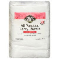 First Street Terry Towels, All Purpose - 24 Each