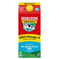 Horizon Organic Milk, DHA Omega-3, Organic, 2% Reduced Fat - 0.5 Gallon