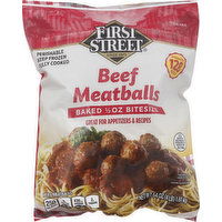 First Street Meatballs, Beef, Bite Size - 64 Ounce