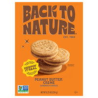 Back to Nature Peanut Butter Creme Crackers - 8.25 Ounce