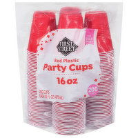 First Street Party Cups, Red Plastic, 16 Ounce - 200 Each