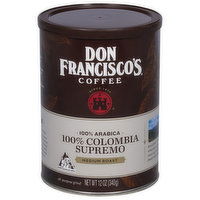 Don Francisco's Coffee, 100% Columbia Supremo, Medium Roast, 12 Ounce