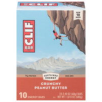 Clif Bar Energy Bars, Crunchy Peanut Butter, 10 Each