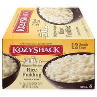 Kozy Shack Rice Pudding Snack Cups, Original Recipe, Gluten Free Dessert - 12 Each