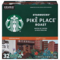 Starbucks Coffee, Ground, Medium Roast, Pike Place Roast, K-Cup Pods - 32 Each