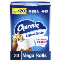 Charmin Toilet Paper Ultra Soft, Mega Rolls - 30 Each