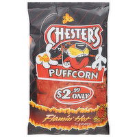 Chester's Puffcorn, Flamin' Hot Flavored, 4.25 Ounce