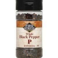 First Street Black Pepper, Whole, 3.5 Ounce