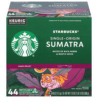 Starbucks Coffee, 100% Arabica, Ground, Dark Roast, Single-Origin Sumatra, K-Cup Pods, 44 Each