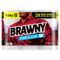 BRAWNY Paper Towels, Pick-A-Size, 2-Ply - 6 Each