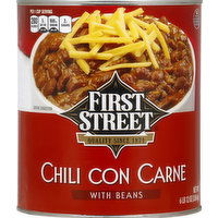 First Street Chili Con Carne, with Beans, 107 Ounce