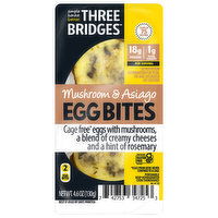 Three Bridges Egg Bites, Mushroom & Asiago - 2 Each