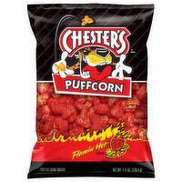 Chester's Puffcorn, Flamin' Hot Flavored - 4.25 Ounce