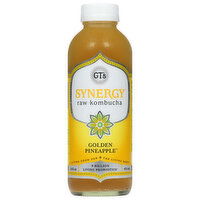 GT's Kombucha, Raw, Golden Pineapple - 16 Ounce