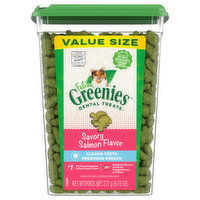 Greenies Cat Treats, Saory Salmon Flavor, Dental Treats, Value Size, 9.75 Ounce