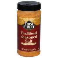 First Street Salt, Traditional, Seasoned - 16 Ounce