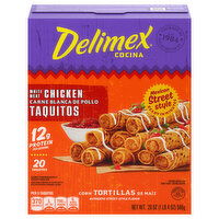 Delimex Taquitos, White Meat Chicken, Corn Tortillas - 20 Each