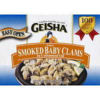 Geisha Clams, Baby, Fancy Smoked, in Cottonseed Oil - 3.75 Ounce