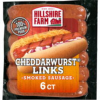 Hillshire Farm Cheddarwurst Smoked Sausage with Wisconsin Cheese, 6 Links