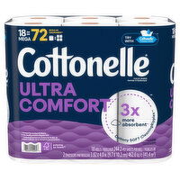 Cottonelle Toilet Paper, Mega, 2-Ply, 18 Each