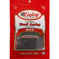 Enjoy Beef Jerky, Hot, Premium - 8 Ounce