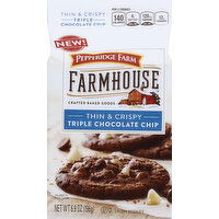 PEPPERIDGE FARM Cookies, Triple Chocolate Chip, Thin & Crispy - 6.9 Ounce