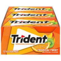 Trident Gum, Sugar Free, Tropical Twist - 12 Each