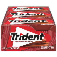 Trident Gum, Sugar Free, Cinnamon, 12 Each