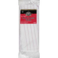 First Street Glass Cleaning Towels, Red Striped - 6 Each