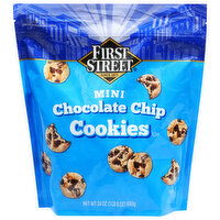 First Street Cookies, Chocolate Chip, Mini - 24 Ounce