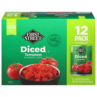 First Street Tomatoes, in Tomato Juice, Diced, 12 Pack - 12 Each